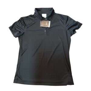 Nike Golf Polo Dri Fit Top Women's Black Sheer Mesh Size M